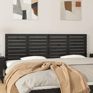 Inne meble do sypialni - Wezgłowie łóżka, czarne, 166x3x63 cm, lite drewno sosnowe Lumarko - miniaturka - grafika 1