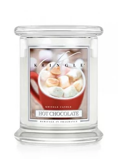 Świece - Kringle Candle Średnia świeca zapachowa z dwoma knotami Hot Chocolate 411 g - grafika 1