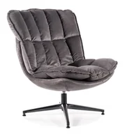 Fotele - Fotel Vesta Velvet 218 Szary - miniaturka - grafika 1