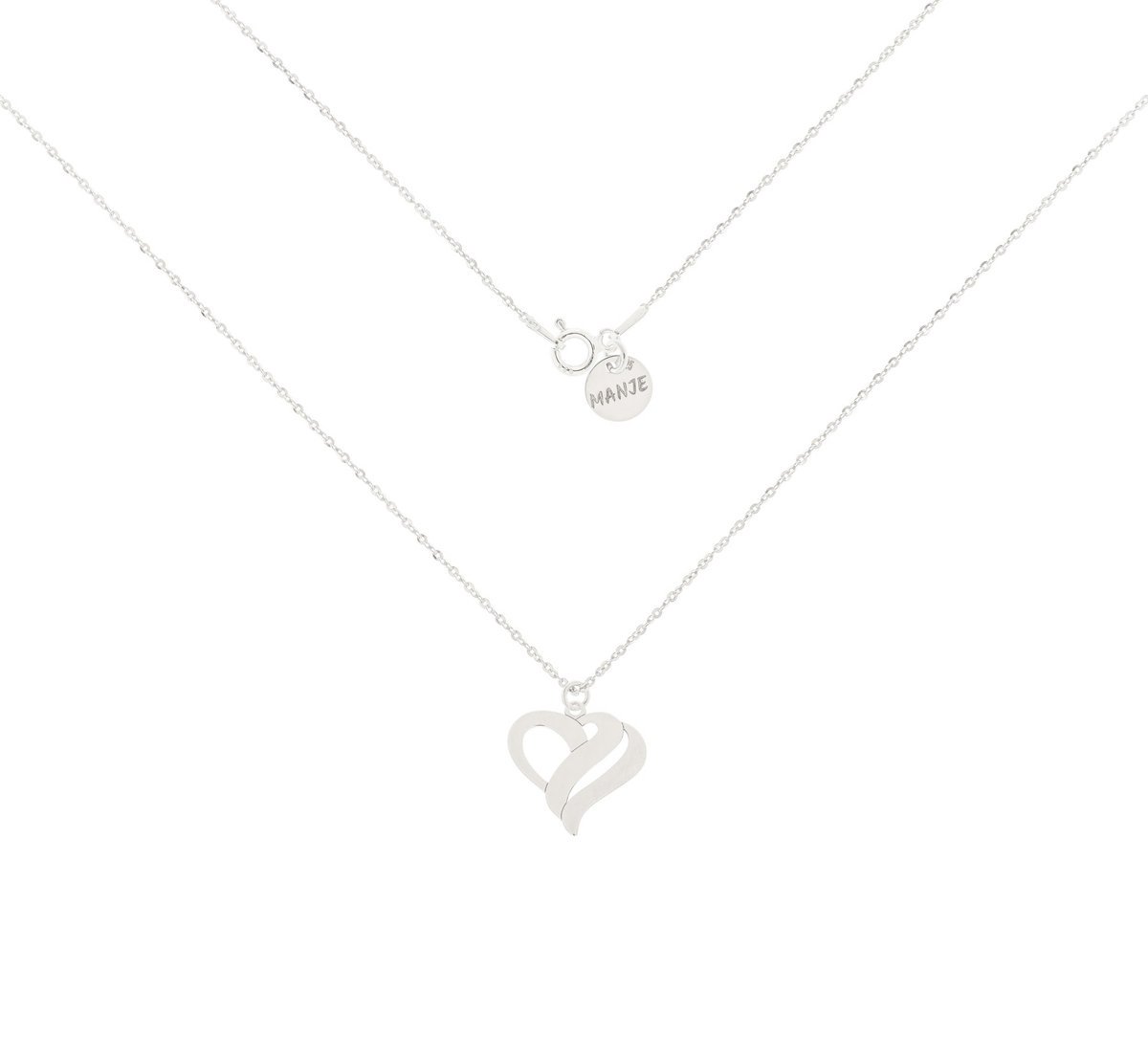 Srebrny naszyjnik z sercem 50 cm
