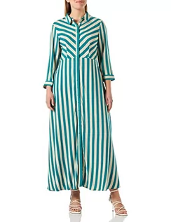 Sukienki - YAS Damska sukienka Yassavanna Long Shirt Dress S. Noos, Deep Lake/Stripes:cement, L - grafika 1