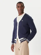 Swetry męskie - Lacoste Kardigan AH7725 Granatowy Regular Fit - miniaturka - grafika 1