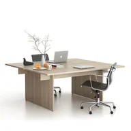 Biurka - Stół DOUBLE SOLID, 1800 x 1650 x 743 mm, naturalny dąb - miniaturka - grafika 1
