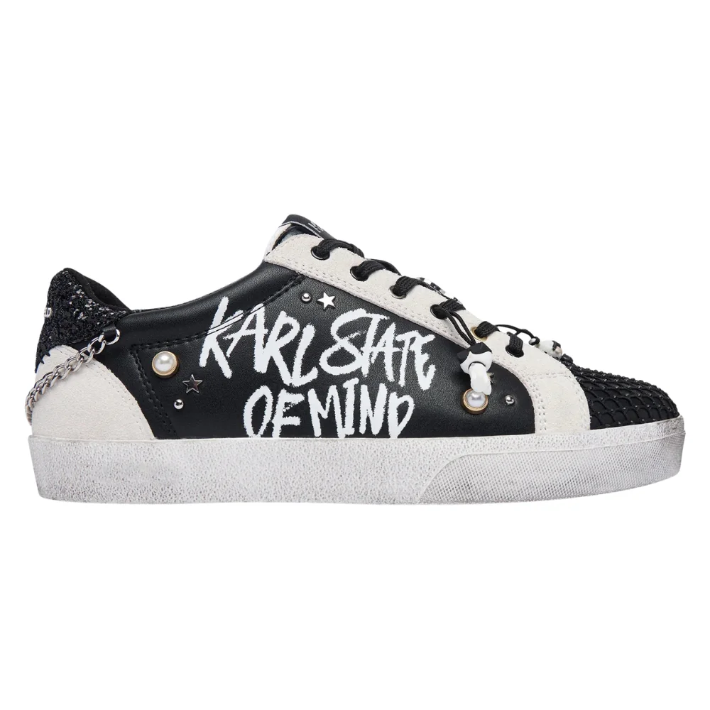 KARL LAGERFELD Czarno-białe damskie trampki SKOOL KARL STATE OF MIND 40