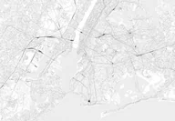 Fototapety - Nice Wall Nowy Jork - mapa w odcieniach szarości - fototapeta 366x254 FXL3355 - miniaturka - grafika 1