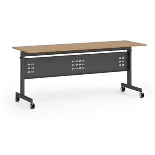 Mobilny stół PRIMO MOBI, 1800 x 600 mm, podstawa czarna, buk - Biurka - miniaturka - grafika 1