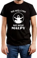 Koszulki męskie - T-SHIRT MĘSKI MAŁPA CYRK PREZENT ŚMIESZNA KOSZULKA CZARNA R-S A402 - miniaturka - grafika 1
