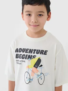 4F T-shirt oversize z nadrukiem chłopięcy - biały 152 (11-12 lat) - Koszulki dla chłopców 4F T-shirt oversize z nadrukiem chłopięcy - biały 152 (11-12 lat) - Koszulki dla chłopców - miniaturka - grafika 1