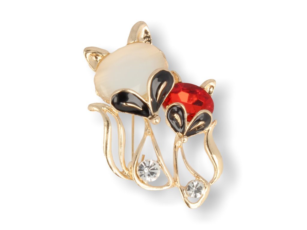BROSZKA DAMSKA ZŁOTE KOTKI