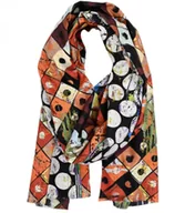 Apaszki i szaliki damskie - Stylowy szal szalik Chusta frędzle abstrakcyjny miękki gładki 180x75 cm - miniaturka - grafika 1