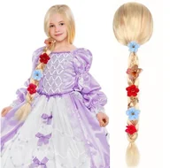 Dodatki do strojów karnawałowych - Peruka Roszpunka Warkocz Strój Przebranie, Hopki - miniaturka - grafika 1