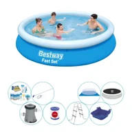Baseny ogrodowe - Bestway Fast Set 366x76 cm Beef - Zestaw basenowy Deluxe - miniaturka - grafika 1