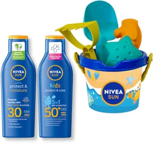 NIVEA SUN Balsam do opalania 200ml + Ochronny dla dzieci 200ml + Zabawki - Balsamy i kremy do opalania - miniaturka - grafika 1
