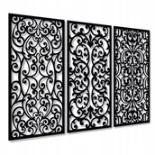 Dekoracje domu - MANDALA NA ŚCIANĘ OBRAZY DO SALONU OBRAZ AŻUROWY TRYPTYK DEKORACJA ŚCIENNA - miniaturka - grafika 1