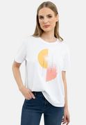 Bluzki damskie - T-shirt z nadrukiem, Comfort Fit, T-LASH - Volcano - miniaturka - grafika 1