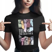 Koszulki i topy damskie - Koszulka damska czarna Taylor Swift The Eras Tour r. S - miniaturka - grafika 1
