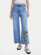 Spodnie damskie - Desigual Jeansy Ohio 25SWDD14 Niebieski Straight Fit - miniaturka - grafika 1