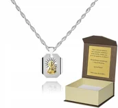 Łańcuszki - 925 Srebrny łańcuszek medalik DEDYKACJA 60 cm S1M6 - miniaturka - grafika 1