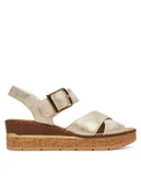 Sandały damskie - Rieker Sandały 63795-60 Beżowy - miniaturka - grafika 1