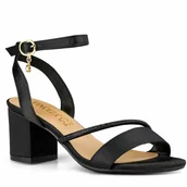 Sandały damskie - Vinceza 20268 sandały damskie na słupku czarne - miniaturka - grafika 1