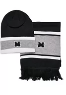 Czapki damskie - Urban Classics Czapka beanie Unisex College Team Package and Scarf, czarna/wrzosowa/biała, jeden rozmiar, czarny/szary/biały, jeden rozmiar - miniaturka - grafika 1