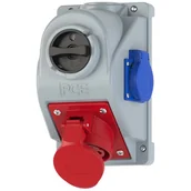 Gniazdka elektryczne - PCE Gniazdo stałe z wyłącznikiem L-0-P 32A 4P 400V + 2P+Z 230V IP44 COMBO-POL 960624411W 960624411W - miniaturka - grafika 1