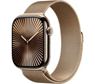 Smartwatch - Apple Watch 10 GPS + Cellular 46mm z tytanu złotym bransoletą mediolańską S/M - miniaturka - grafika 1