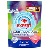 Środki do prania - Carrefour Expert Kapsułki do prania tkanin białych kolorowych z płynem do płukania 400 g (20 prań) - miniaturka - grafika 1