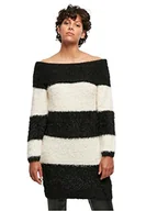 Sukienki - Urban Classics Damska sukienka z odsłoniętymi ramionami, codzienna, czarna/biała, rozmiar XS, czarny/biały, XS - miniaturka - grafika 1