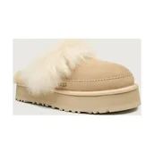 Kapcie damskie - UGG Ocieplane mule W DISQUETTE CHALET| shearling zamsz z dodatkiem wełny - miniaturka - grafika 1