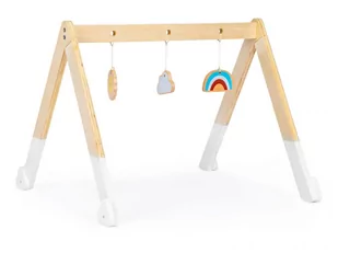 EcoToys Stojak gimnastyczny edukacyjny drewniany + zabawki 1886 - Zabawki AGD - miniaturka - grafika 1