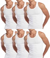 Koszulki męskie - PODKOSZULKA KOSZULKA MĘSKA 100 % BAWEŁNA GŁADKA BIAŁA ZESTAW 6-SZT - 5XL - miniaturka - grafika 1