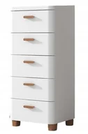 Szafki łazienkowe - Biała Szafka Z Szufladami Łazienkowa 5 Szuflad Wysoka 39Cm Rg18 - miniaturka - grafika 1