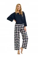 Piżamy damskie - TARO PIŻAMA DAMSKA FLANELOWA ASTRID 3441 XL GRANATOWY - miniaturka - grafika 1
