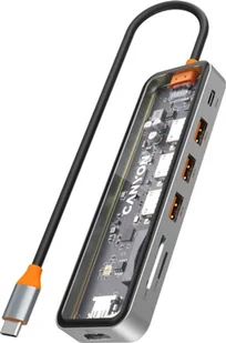 Stacja dokująca Canyon DS-13 4k 7-w-1 USB-C Space Grey (CNS-TDS13) - Czytniki kart pamięci - miniaturka - grafika 1