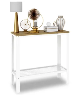 Minimalistyczna Konsola Biały + Dąb Artisan T4-B39 - Konsole i sekretarzyki Minimalistyczna Konsola Biały + Dąb Artisan T4-B39 - Konsole i sekretarzyki - miniaturka - grafika 1