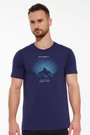 Koszulki sportowe męskie - Koszulka męska z merino Brubeck Outdoor Wool Pro SS12650A ciemnoniebieski góry 12 - miniaturka - grafika 1