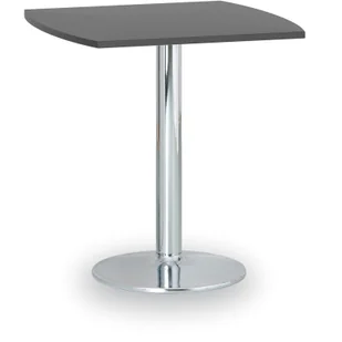 B2B Partner Stolik wysoki Filip II, 660 x 660 mm, chromowana podstawa, płyta antracyt 423261 - Stoły i stoliki do biura - miniaturka - grafika 1