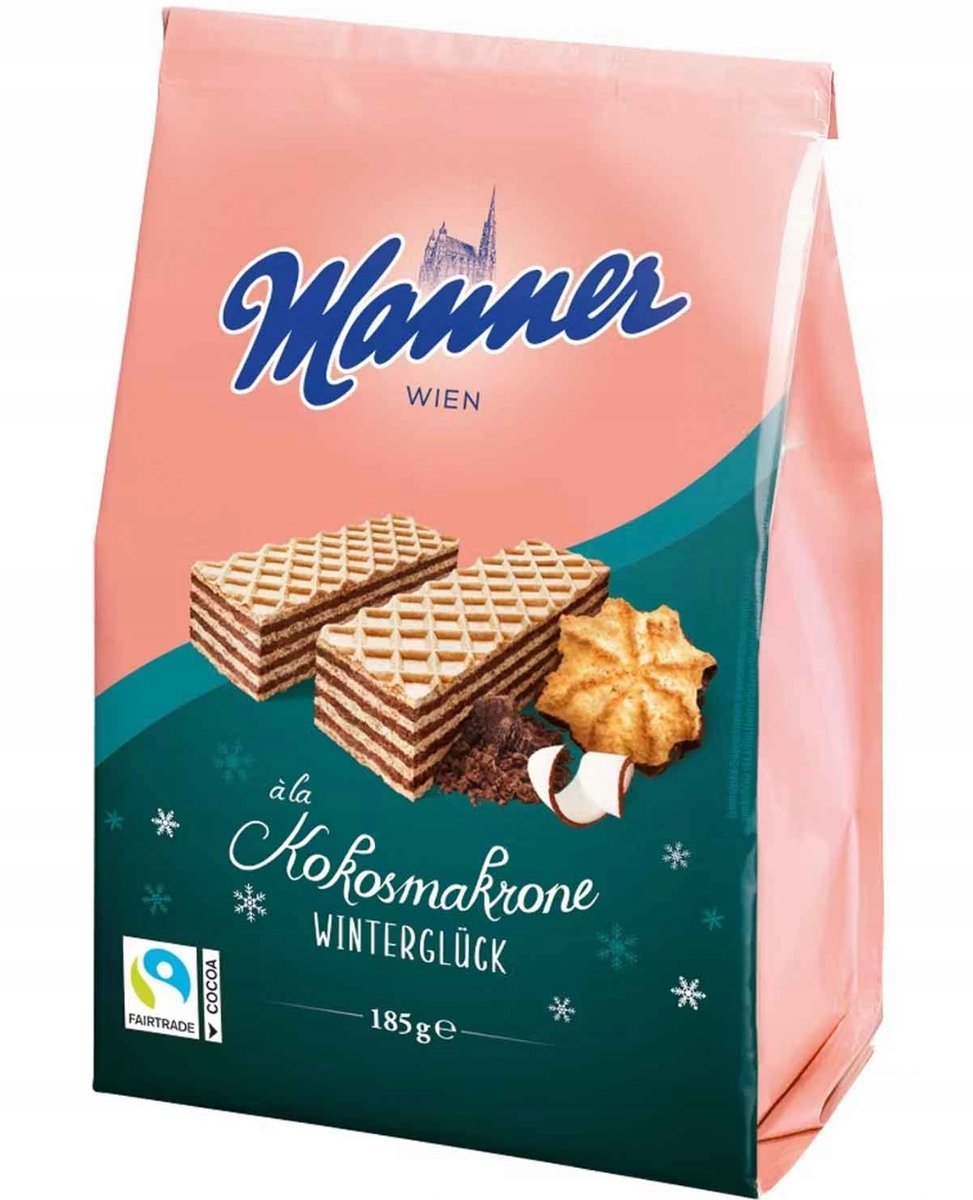 MANNER KOKOSMAKRONE WAFELKI Z NADZIENIEM MAKARONIK KOKOSOWY z Niemiec