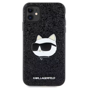 Karl Lagerfeld KLHCN61G2CPK iPhone 11 / Xr 6.1" czarny/black hardcase Glitter Choupette Patch - Etui i futerały do telefonów - miniaturka - grafika 3