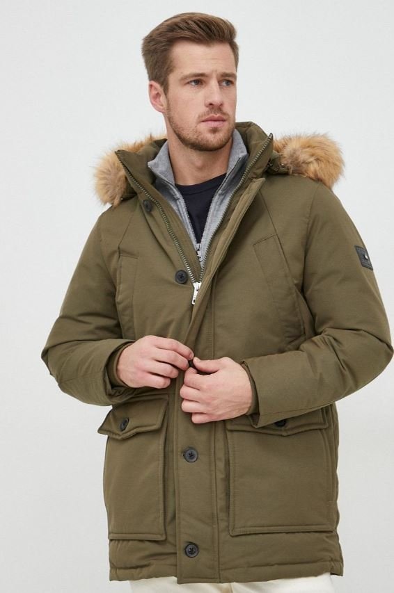 TOMMY HILFIGER KURTKA MĘSKA PARKA ZIELONA M 12AA