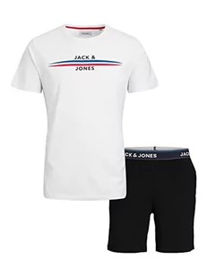 Jack & Jones Jackyle SS Koszulka i spodenki Giftbox Koszulka męska, Biały/opakowanie: czarne szorty, M - Koszulki męskie - miniaturka - grafika 1