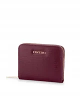 Portfele - Portfel Damski Mały Na Karty Skóra Ekologiczna PUCCINI Bordowy BLP838B-3B - miniaturka - grafika 1