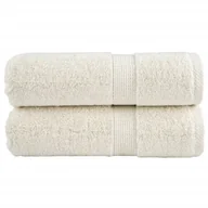 Ręczniki - vidaXL Ręczniczki premium, 2 szt., kremowe, 30x30 cm, 600 g/m2 - miniaturka - grafika 1