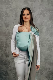 Chusta kółkowa LennyLamb - Mała Jodełka Baby Mint - 1.8 m. - Chusty do noszenia dzieci - miniaturka - grafika 1