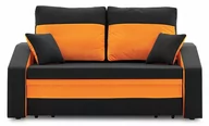 Sofy i kanapy - Sofa do salonu, rozkładana, Hewlet Plus, 148x86x80 cm, czarny, pomarańczowy - miniaturka - grafika 1