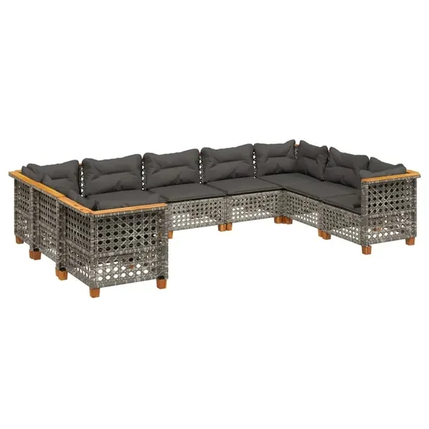 Zestaw wypoczynkowy rattan PE szary 63,5x63,5x62 cm