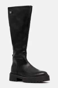 Steve Madden kozaki Galina damskie kolor czarny na płaskim obcasie lekko ocieplone SM11003333 - Kozaki damskie - miniaturka - grafika 1