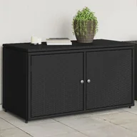 Pozostałe meble ogrodowe - Szafa ogrodowa vidaXL Szafka ogrodowa, czarna, 110x55x60,5 cm, polirattan - miniaturka - grafika 1
