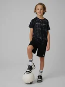 Spodnie i spodenki dla chłopców - 4F Spodenki sportowe szybkoschnące chłopięce - czarne 158/164 (12-14 lat) - miniaturka - grafika 1